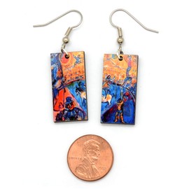 Chagall Famous Art Earrings - Circus Horse Dangles