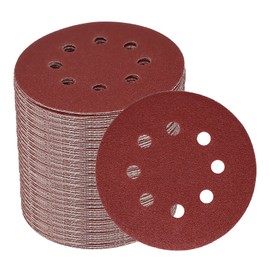 100 Pieces 5 Inch 8 Holes Sandpaper Set, VIBRATITE 80 Grits Dustless Hook and Loop Sanding Disc for Random Orbital Sander Paper, Wood Furniture Finishing, Metal Grinding
