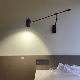 Multifunctional Movable Wall Mounted Lamp, Adjustable Directional Unique Large Swing Arm Wall Sconce Light Plug in for Living Room Sofa Background Wall, Contain E26 Spotlight Bulb