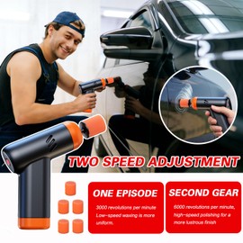 Mini Cordless Polisher for Car Detailing, 13PCS Kit with 5 Polishing Pads