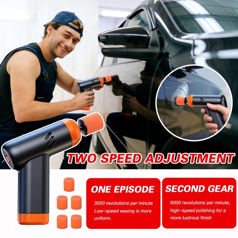 Mini Cordless Polisher for Car Detailing, 13PCS Kit with 5