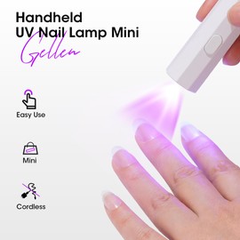 Gellen Mini UV Light for Nails Handheld, Portable UV Light for Gel Nails Cured, Cordless Nail Lamp Rechargeable Nail Dryer Lamp for Glue Fast Drying