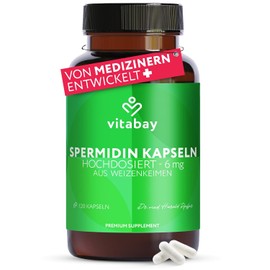Vitabay idine 6 mg High Dose - 120 Vegan Capsules with Fermented Wheat Germ Extract - Naturally Made - Laboratory Tested in Germany & No Additives - Supply for 4 Months