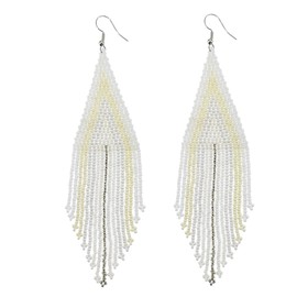Kaseakia Native Gradient Long Big Large Chandelier Beaded Dangle Earrings for Women, long, Glass beads, No Gemstone