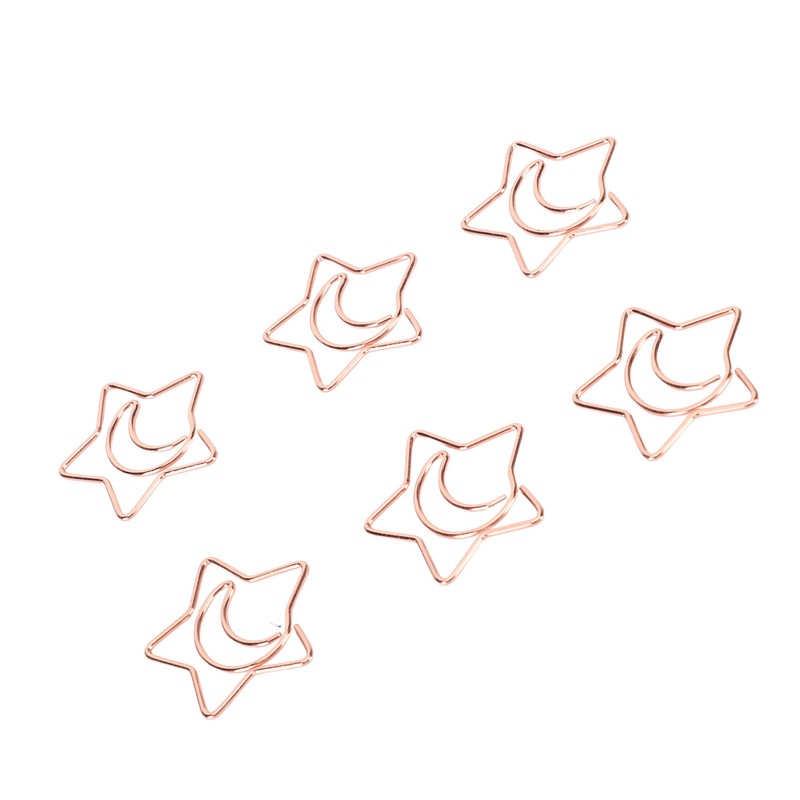 100pcs Star Moon Paper Clips Prevent Rust Skid Resistance Cute