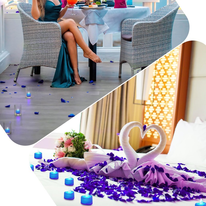 KOABY 2000/4000/8000pcs Artificial Rose Petals with LED Tea Lights Kit,