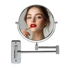 OVENTE 7" Wall Mounted Makeup Mirror with 1X/10X Magnification, Double