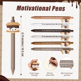 Sayglossy 36 Sets S'more Marshmallow Appreciation Gifts Bulk Inspirational Marshmallow Pens Tags Thank You Party Favor for Students Graduation Teacher Nurse Team Staff Employees Coworkers Volunteer