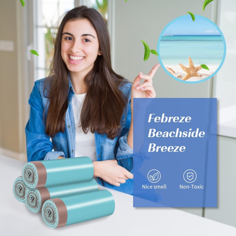 JOYEUX 4 Gallon Small Trash Bags, No-Tearing Drawstring Garbage Bags