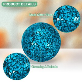 M METERXITY Decorative Ball for Bowls, 3 Inch Mosaic Glass Balls Decorative Glass Orbs for Home Decor/Dining Tables/Wedding Party/Coffee Table/Centerpiece Decor [Turquoise]