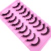 HBZGTLAD False Lashes Fluffy Mink Eyelashes 18mm Lashes Pack 10D