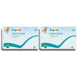 Lūpilu - LidI | Nappy Sacks with Odour Neutralising and Tie Handles | 150 Count Each [300 Counts]