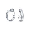 Classic Basic Simple Polished Lightweight Clip On Hoop Earrings For