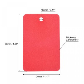 sourcing map Blank Waterproof Eyelet Hole Plastic Shipping Tags, for Product Identification Tags, Valve Marking, Outdoor Tagging,1.2 x 2 Inch Red Pack of 50
