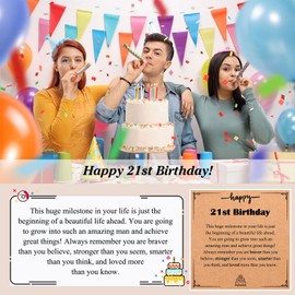 PINKDODO 21st Birthday Gifts for Him Men, Happy Mens 21st Birthday Gifts for 21 Year Old Male Bracelet for Teen Boys