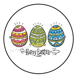 1.5" Inch Happy Easter Eggs Stickers - Eggs Stickers - Happy Easter Stickers Envelope Seals Labels - D #AA61RK (180 Pcs)