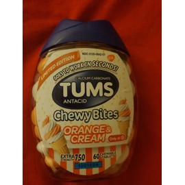 TUMS CHEWY BITES ORANGE & CREAM EXTRA STRENGTH CHEWABLE ANTACID FOR HEARTBURN