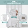 eachope White No Hook Waffle Weave Shower Curtain with snap-in