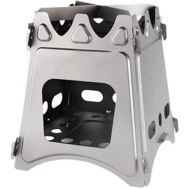 HHWRT Folding Wood Stove, Portable Camp Stove, Folding Wood Burning Camping Stove for Backpacking, Hiking, Outdoor Cooking, Lightweight, Durable Camp Stove for BBQ, Survival and Picnic