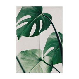 MYRU Japanese Curtain Noren Japanese Curtain Entrance Feng Shui Door Curtain (Cyan Leaves,33.5 Inches x 59 Inches)