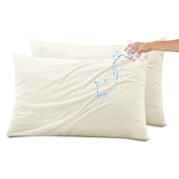 Kingrest Waterproof & Noiseless Bamboo Rayon Pillow Protector (Queen, Pack