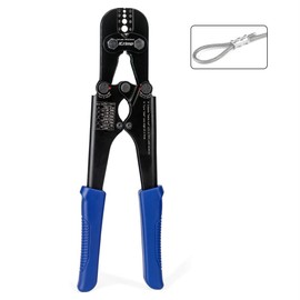 iCrimp Swaging Tool, Wire Rope Crimping Tools for Aluminum Copper Duplex Hourglass Sleeves, Stop Buttons and Ferrules with Built-in Cable Cutter Works from 3/64-inch to 1/8-inch