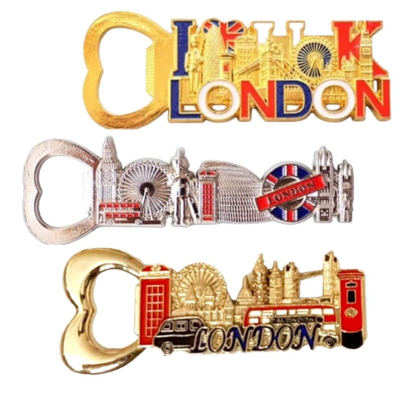 6 British Souvenir Magnets London Icons Bottle Opener Magnets England