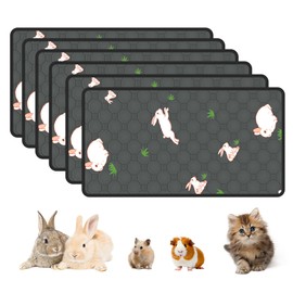 MODESLAB 2-Pack Guinea Pig Cage Liner, 16in x 30in Fast Absorption Washable Bedding Pee Pads for Dogs Puppy Rabbit Small Animal Cage Mat, Leakproof & Non-Slip
