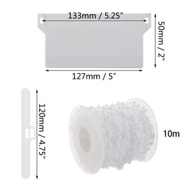 Vertical Blind Bottom Weights Accessories Repair Kit with 10M Chain and Connector Plastic DIY Replacement/Vertical Blind Accessories and Top Hangers (5" (127mm))