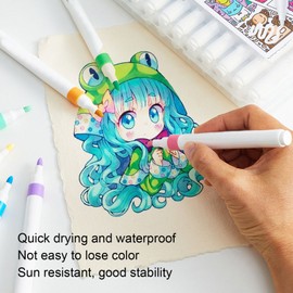 Dual Tip Marker Pen 24 Colors Quick Drying Waterproof Professional Marker Pens Acrylic Marker for DIY Writing Glass Fabric