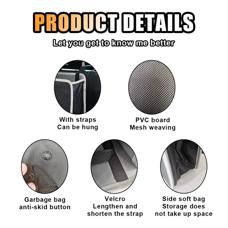 JOYCOURT Car Hanging Trash Can Universal Foldable Trash Can Auto