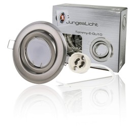 Tommy Recessed Spotlight 5 W GU10 230 Volt 400 Lumen 3000 Kelvin Warm White Beam Angle 120 Degrees Energy Efficiency Class A+ Swivelling Recessed Spotlight