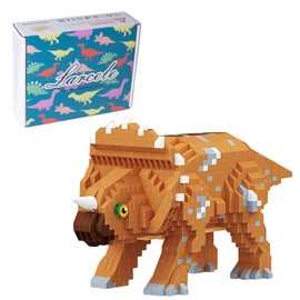 Larcele Micro Building Blocks Dinosaur Set, DIY Mini 3D Building Toy Bricks,1145 Pieces KLJM-06 (Triceratops,Yellow)