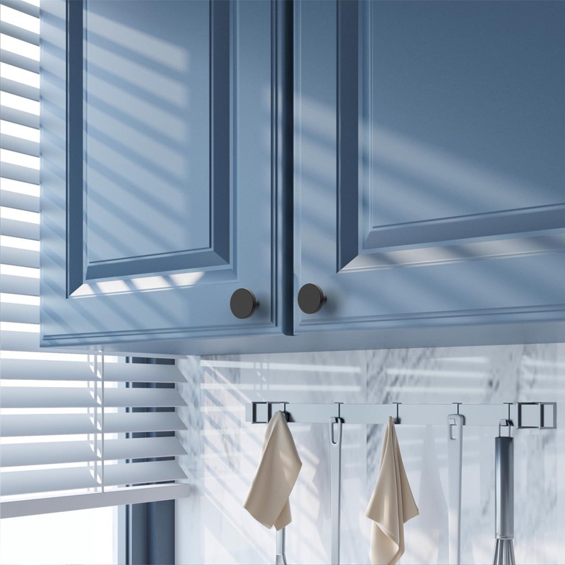 Amerdeco 10 Pack Matte Black Cabinet Knobs Single Hole Cabinet