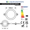 Recessed LED Ceiling Panel Light Round 20w Cool White 6500k