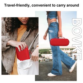 BOVKE Carrying Case Compatible with Beats Pill Wireless Bluetooth Speaker, Beats Pill Portable Speaker Holder Bag with Extra Mesh Pocket for Charging Cables, Red