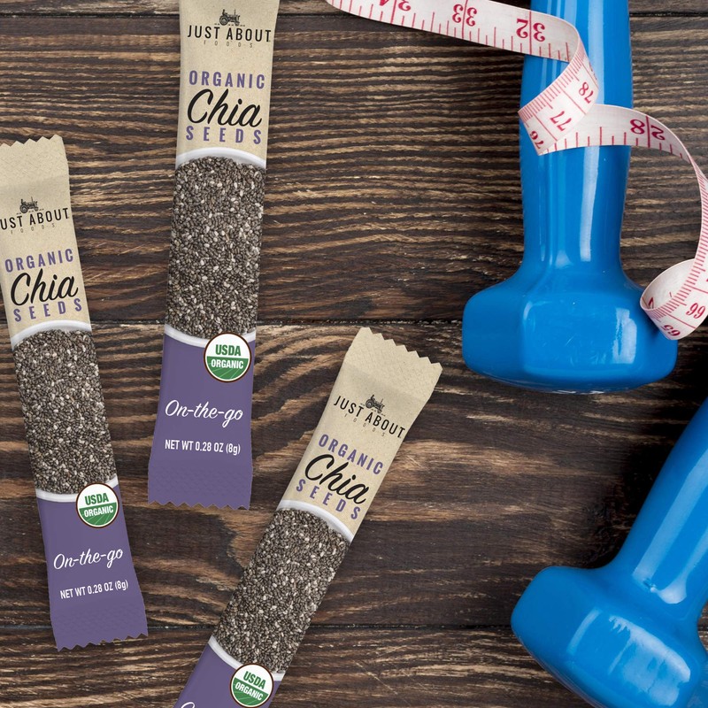 Just About Foods Organic Chia Seeds 2.8 oz. (80g) Stickpack