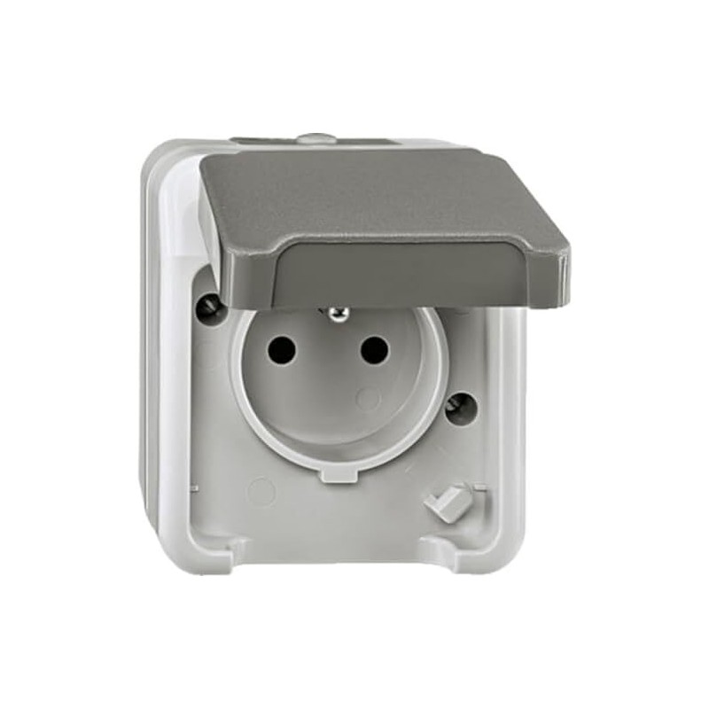 Merten Aquastar Sockets Module with Pen and Hinged Lid, Light
