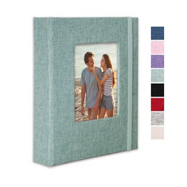 Small Photo Album 5x7 Linen Picture Book, Each Mini 26-Page Album Holds 52 Photos, Art Presentation Folder for Postcards & Picture Storage
