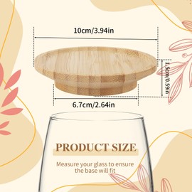 20 4“ Pcs Wine Glass Charcuterie Topper, Bamboo Round Wine Glass Charcuterie Board Topper, Dual Use Cup Topper Appetizer Plates for Family Gatherings, Bars, Restaurants