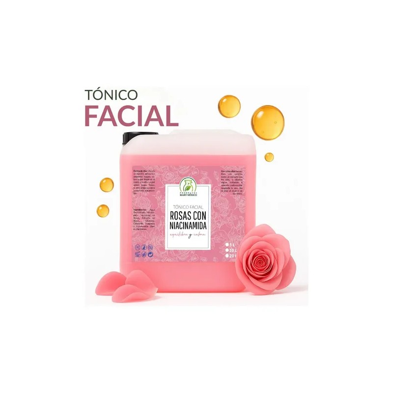 Tónico Facial Hidratante de Rosas con Niacinamida para Todo Tipo