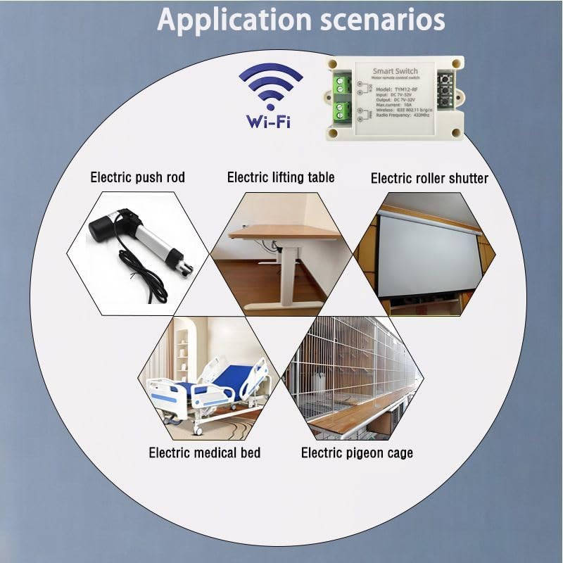 Tuya Smart WiFi/Bluetooth DC Motor Controller 10A 7-32V Reversible Switch