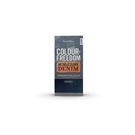 Colour Freedom Metallic Permanent Denim Indigo Conditioning Hair Dye. Infused with Shea Butter and Argan Oil for Ultra Glossy Conditioned Hair. 100% grey coverage. By Knight & Wilson.