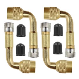 Car Tire Valve Stem Extenders, 90 Degree Tire Inflator Nozzle Extender, Brass Valve Extension Adaptor for Car, Dually Wheels Passenger Car, Motorcycle, Bike (4PCS)