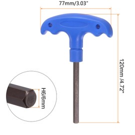 TA-VIGOR 1Pcs H6 T-Handle Hex Key Wrench, 6mm S2 Steel T-Key Allen Wrench Tool for Bike, Furniture, and Mechanical Repair