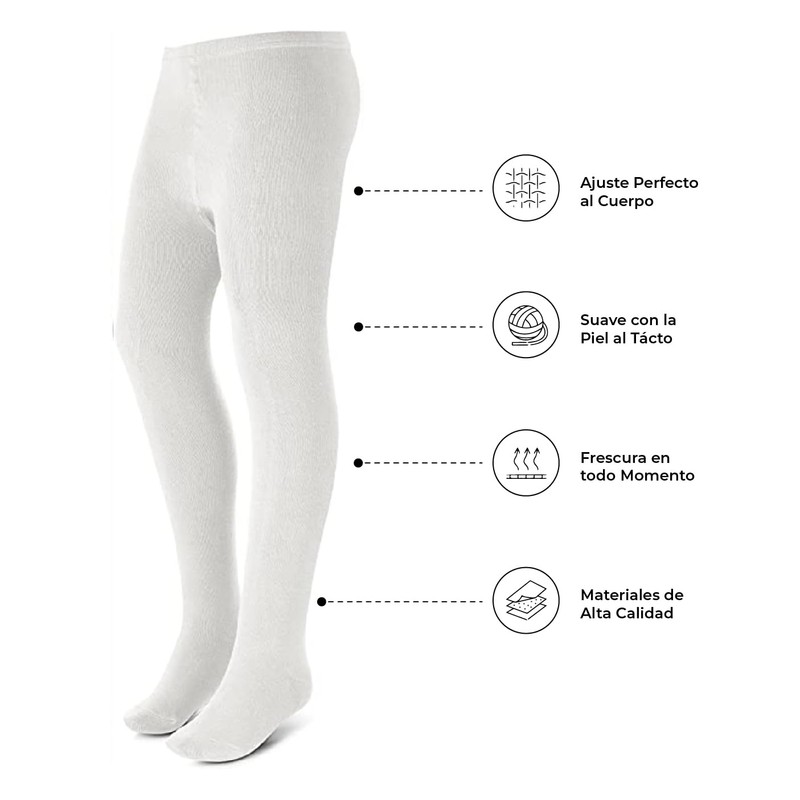 2Pz Mallas para Dama Blanco Talla Unitalla