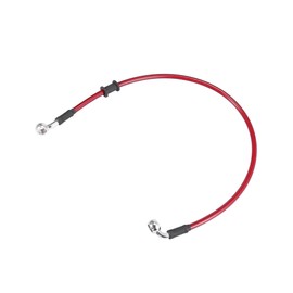 Motoforti Universal 60cm 23.62" Motorcycle Brake Clutch Oil Hose Line Pipe Hydraulic Reinforced Stainless Steel Braided Red Long-lasting