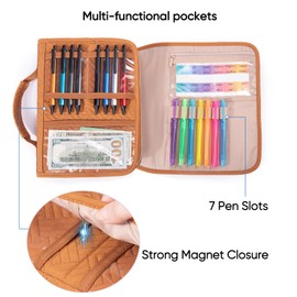 Triple-fold Bible Cover for Women,Mens Bible Case,Bible Carrying Case for Girls, Boys, Bible Bags with Handle and Zippered Pocket for Bible Study Suppliers, Bible Carrier, Book Gift, Christian Gifts