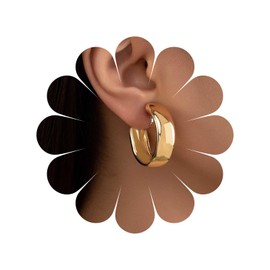 Inateannal Boho Hollow Circle Drop Earrings Gold Chunky Hoop Earrings Vintage Thick Circle Huggie Earrings Geometry Open Circle Earrings Jewelry for Women and Girls