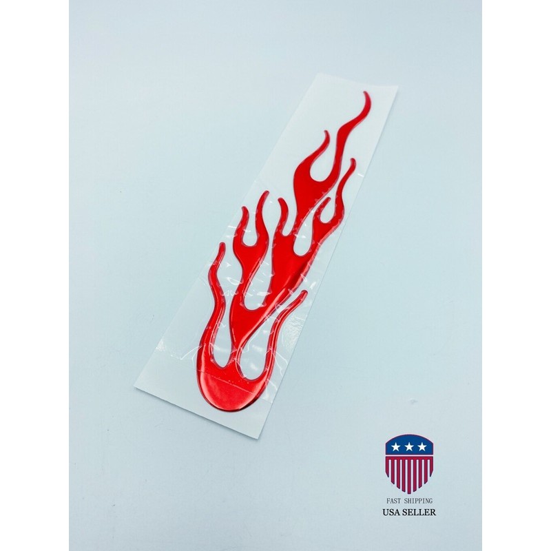 Pair 3D Style Red Fire Flame Pattern Reflective Adhesive Sticker